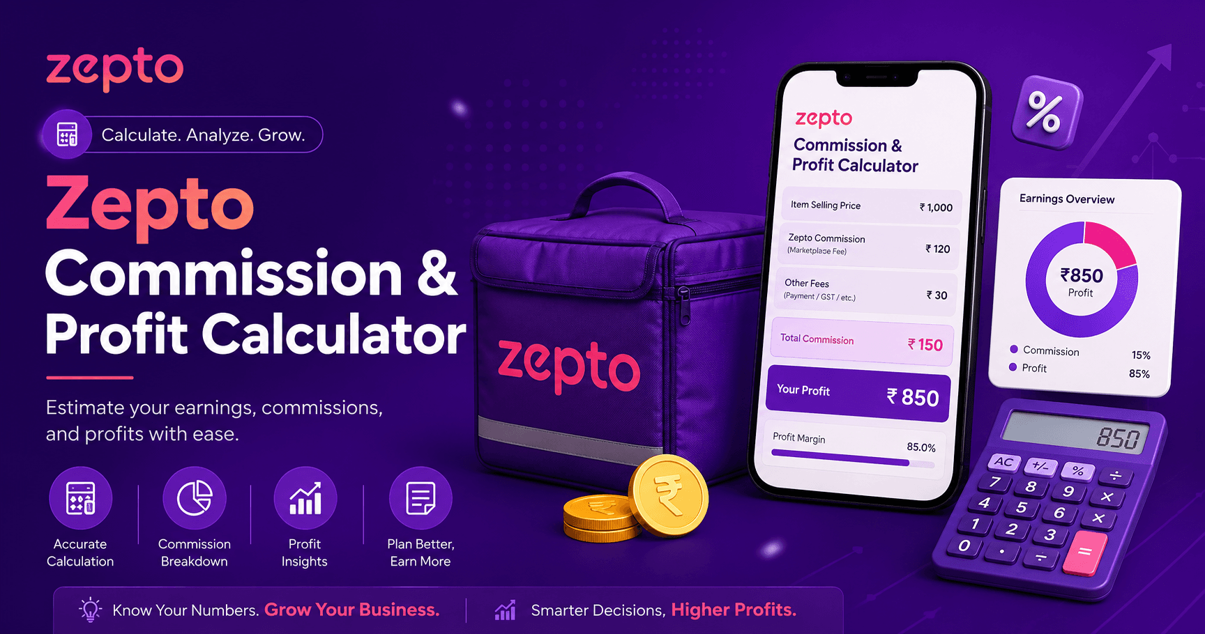 Zepto Commission & Profit Calculator