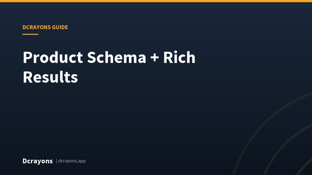 Product Schema + Rich Results