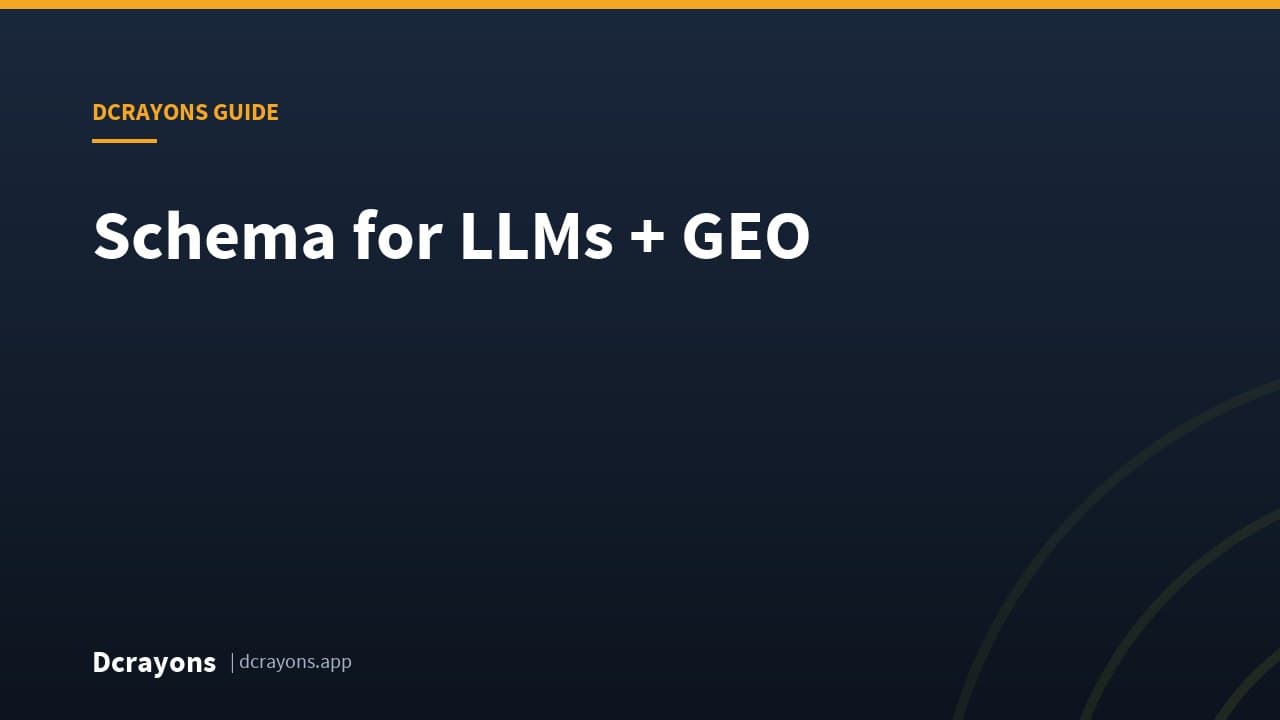 Schema for LLMs + GEO