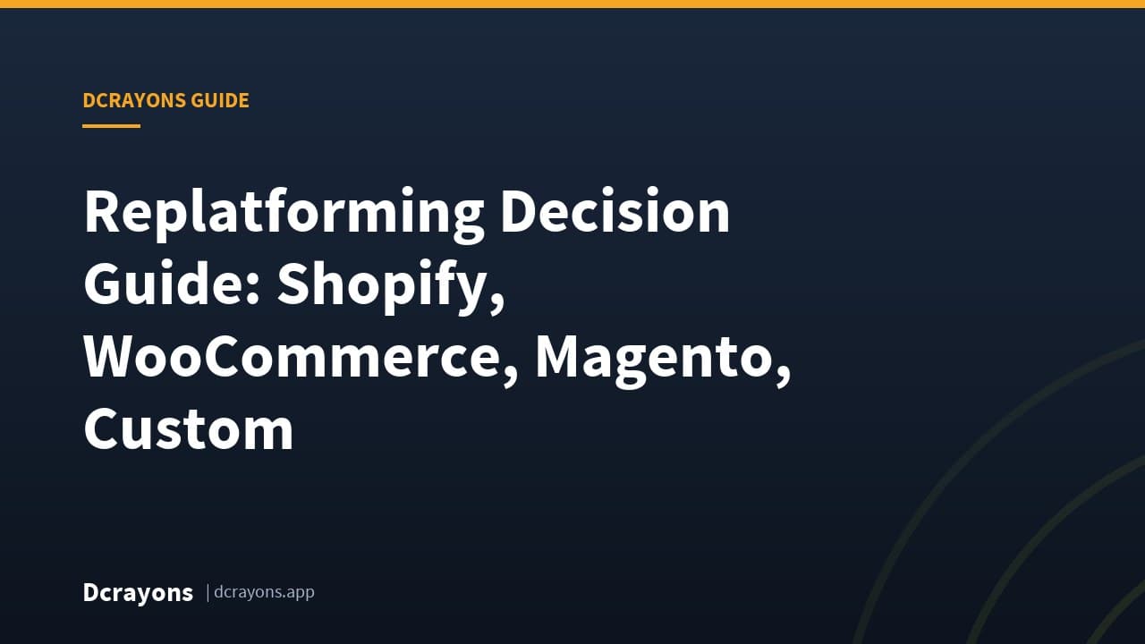Replatforming Decision Guide: Shopify, WooCommerce, Magento, Custom
