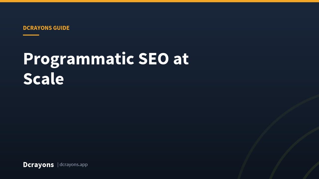 Programmatic SEO at Scale
