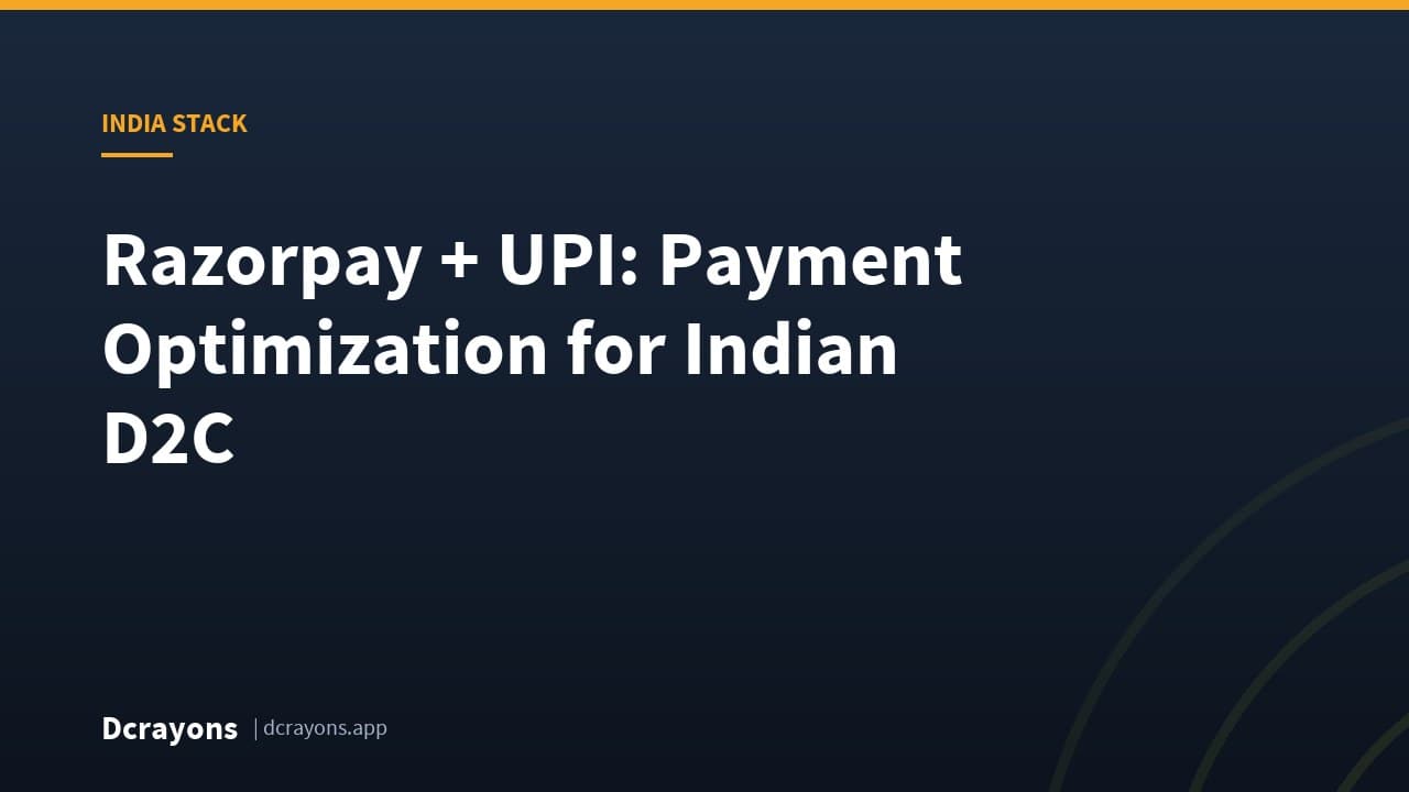Razorpay + UPI: Payment Optimization for Indian D2C