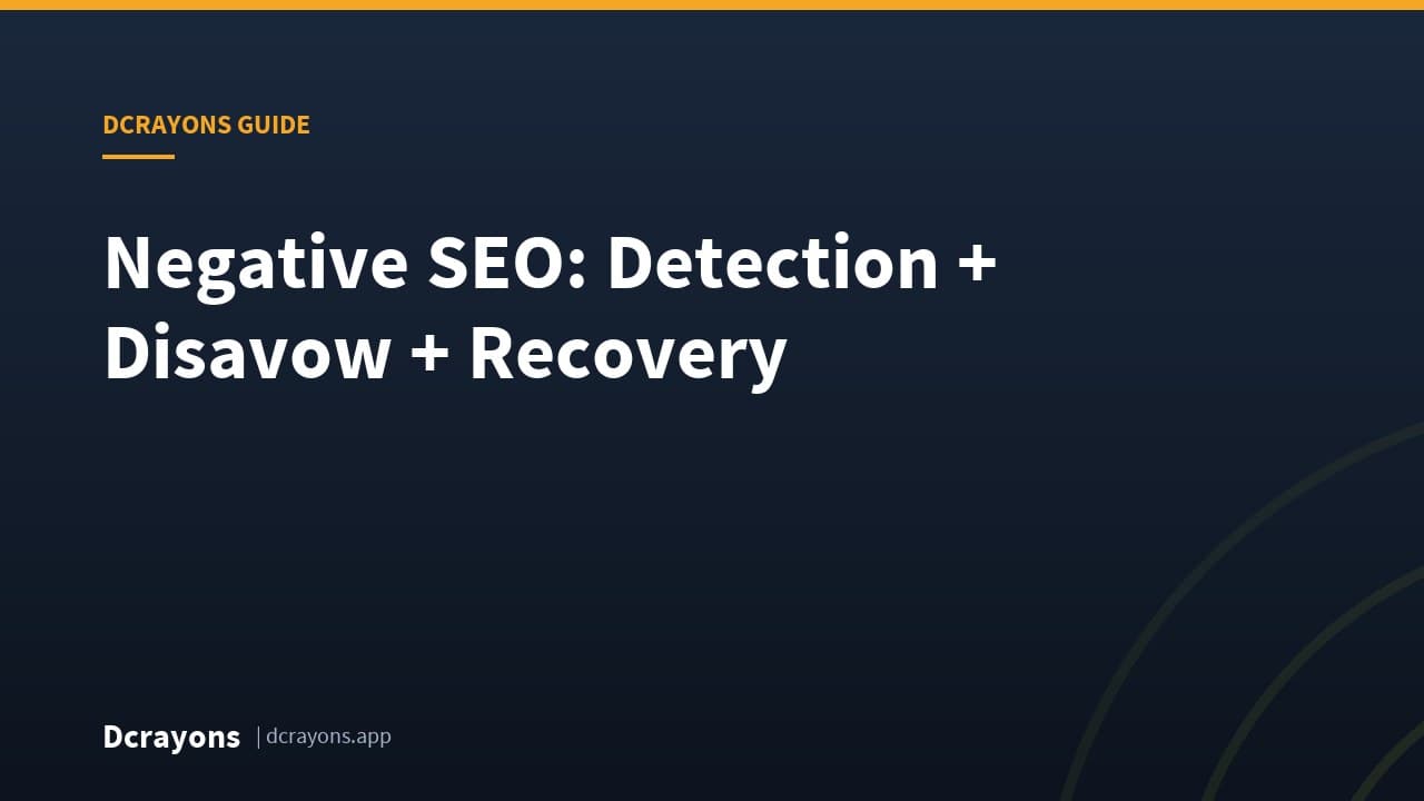 Negative SEO: Detection + Disavow + Recovery