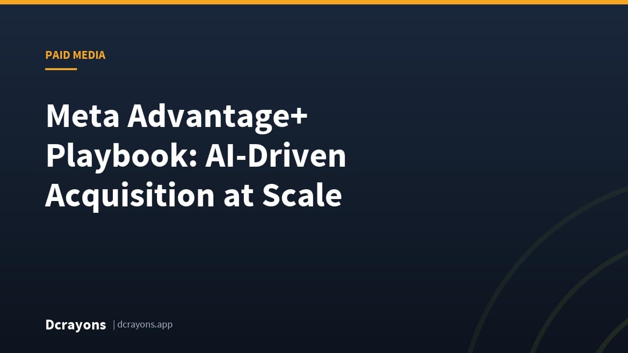 Meta Advantage+ Playbook: AI-Driven Acquisition at Scale