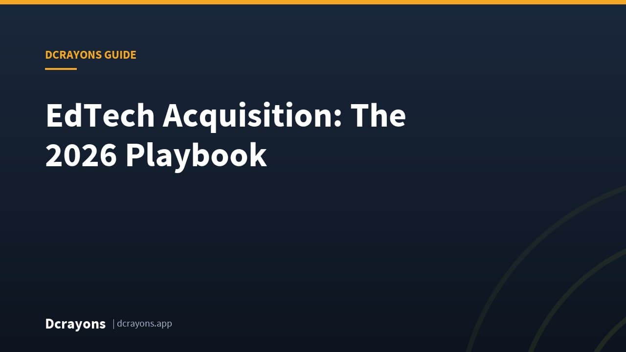 EdTech Acquisition: The 2026 Playbook