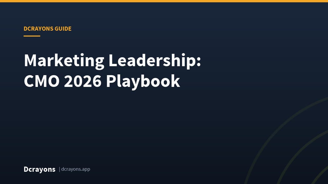 Marketing Leadership: CMO 2026 Playbook
