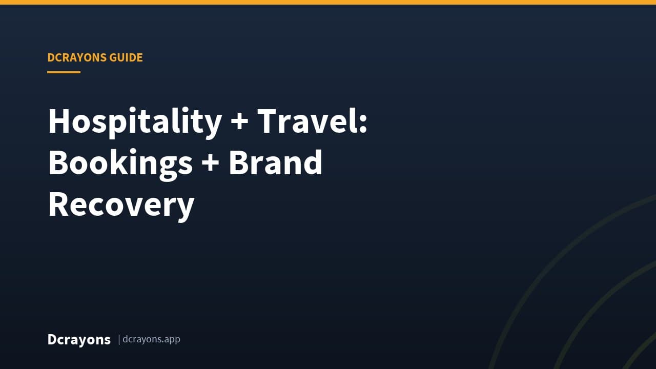 Hospitality + Travel: Bookings + Brand Recovery