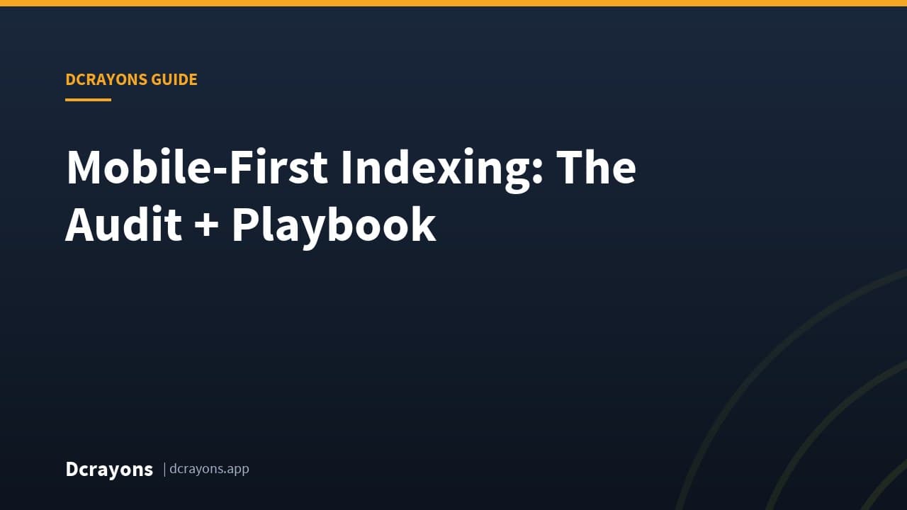 Mobile-First Indexing: The Audit + Playbook