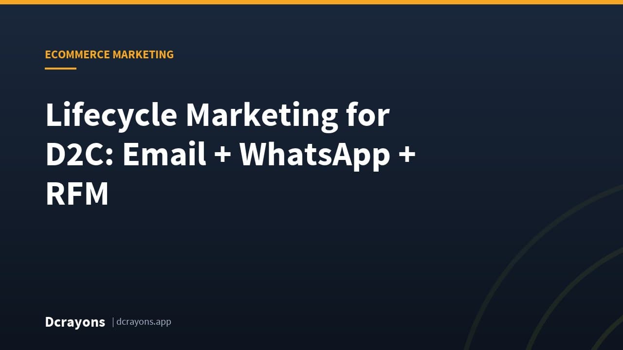 Lifecycle Marketing for D2C: Email + WhatsApp + RFM