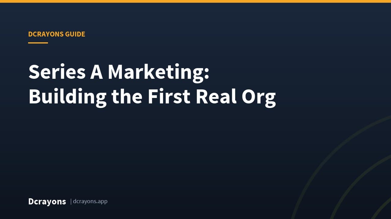 Series A Marketing: Building the First Real Org