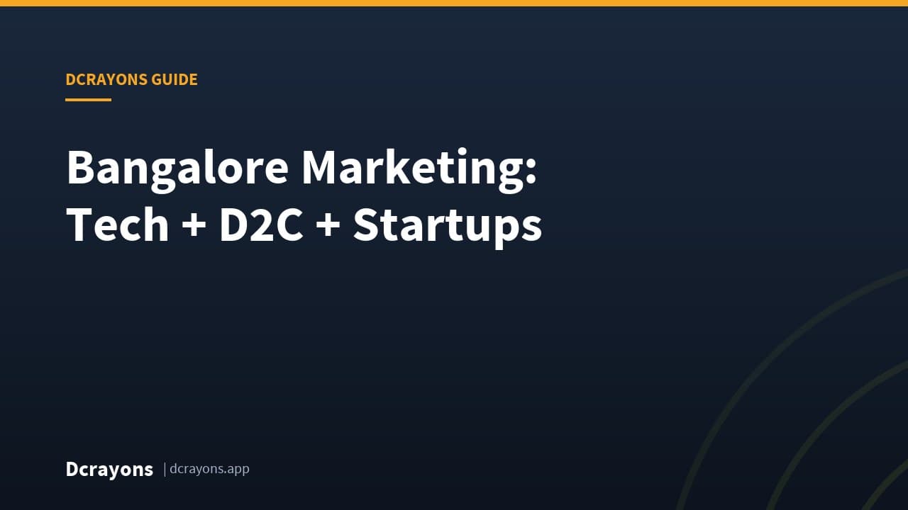 Bangalore Marketing: Tech + D2C + Startups