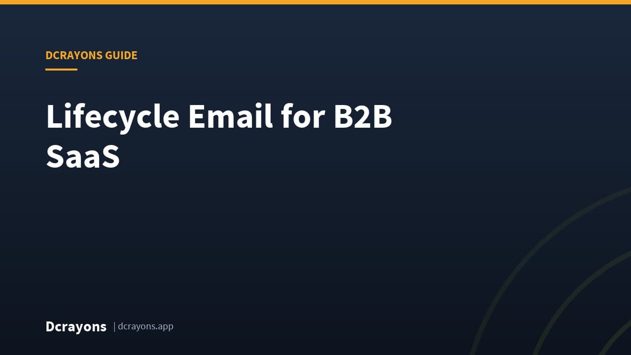Lifecycle Email for B2B SaaS