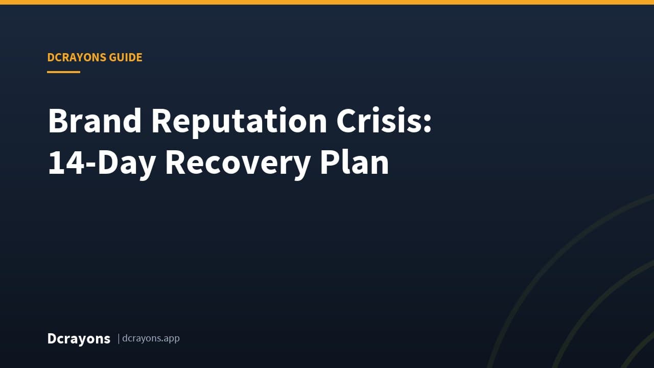 Brand Reputation Crisis: 14-Day Recovery Plan