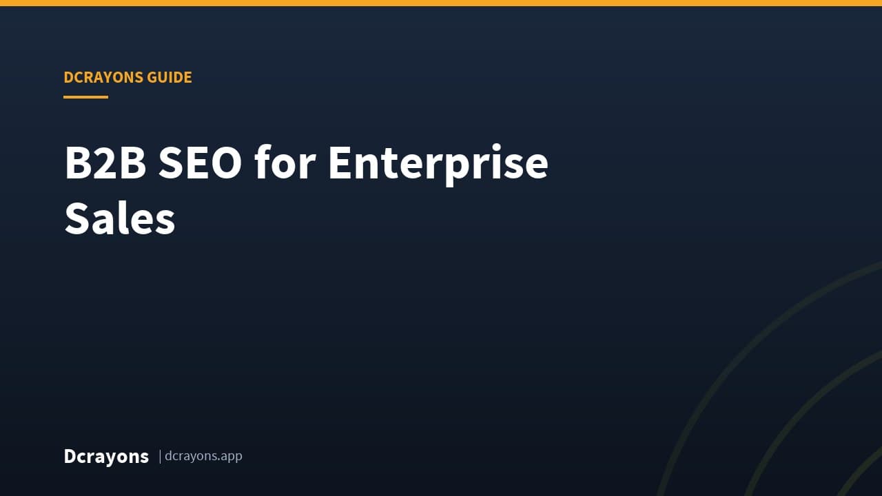 B2B SEO for Enterprise Sales