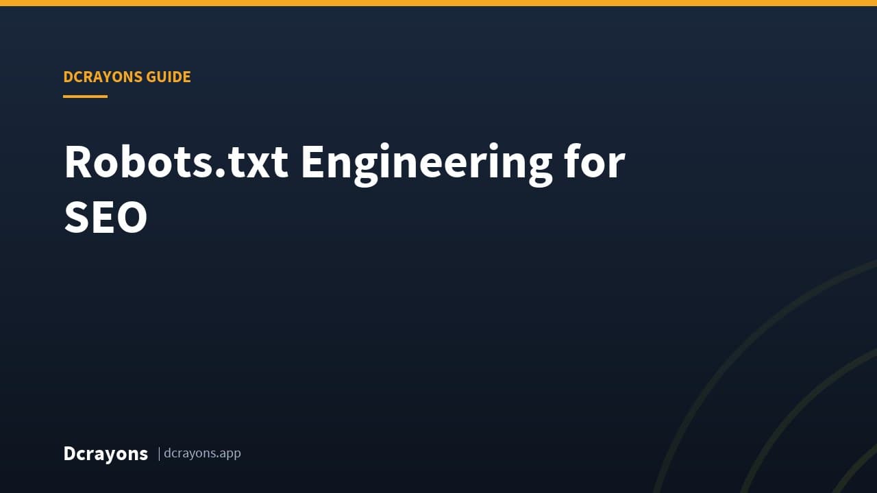 Robots.txt Engineering for SEO