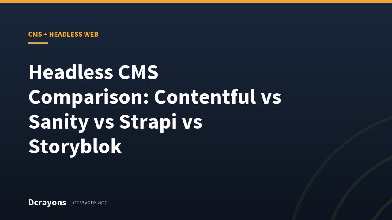 Headless CMS Comparison: Contentful vs Sanity vs Strapi vs Storyblok