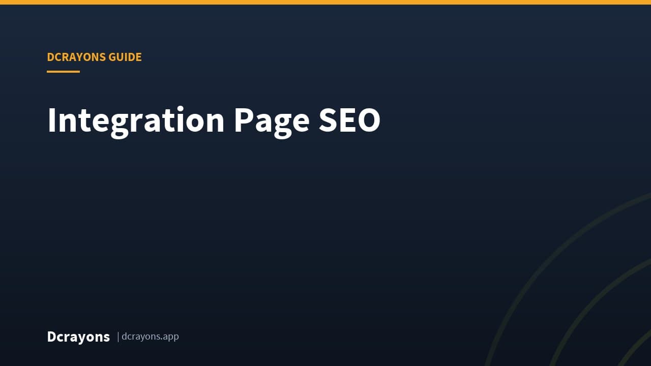 Integration Page SEO