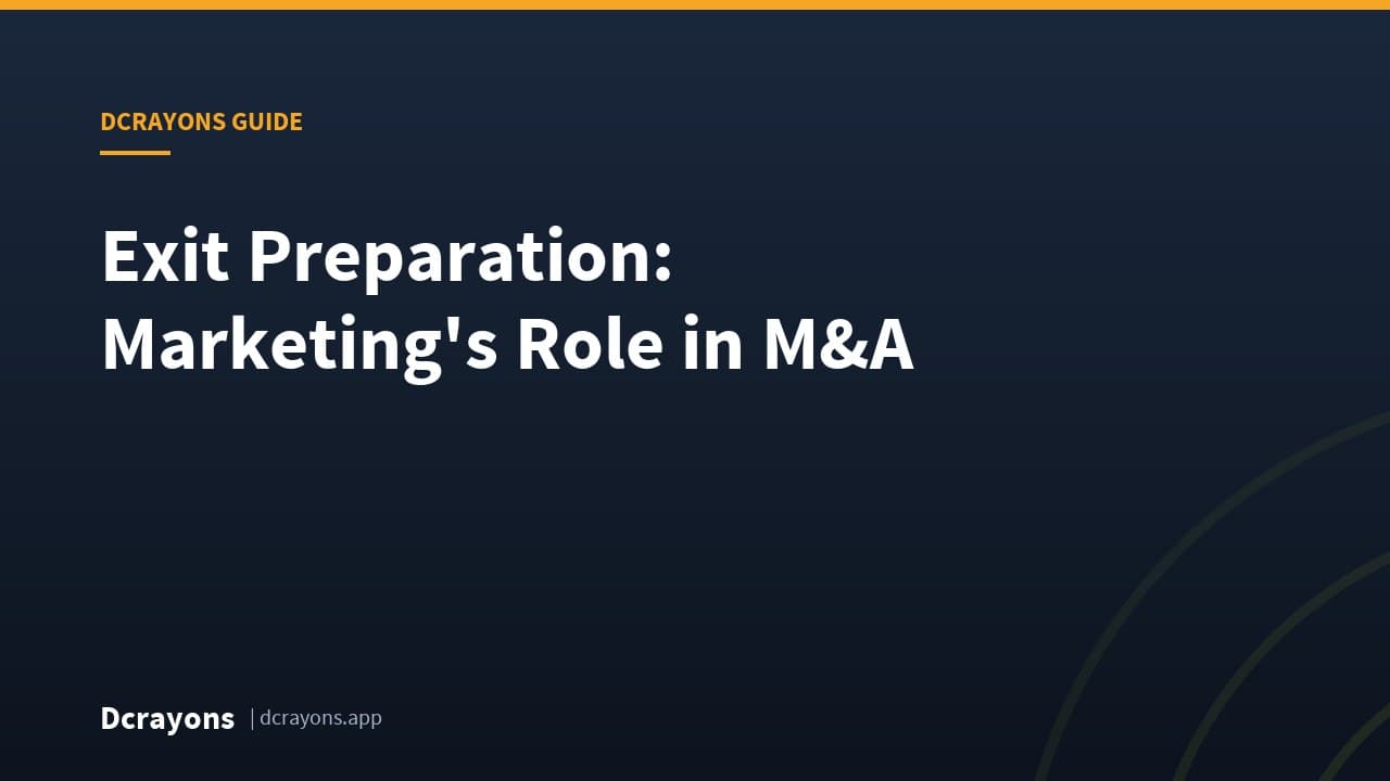 Exit Preparation: Marketing's Role in M&A