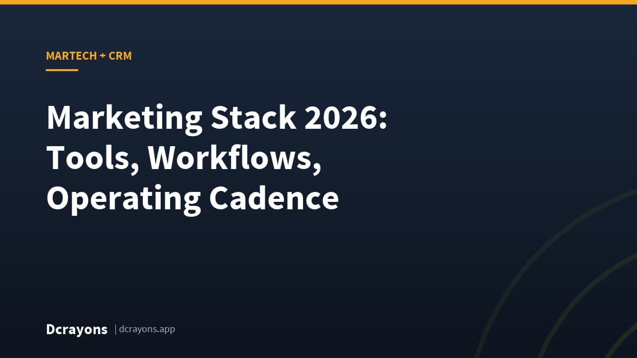 Marketing Stack 2026: Tools, Workflows, Operating Cadence