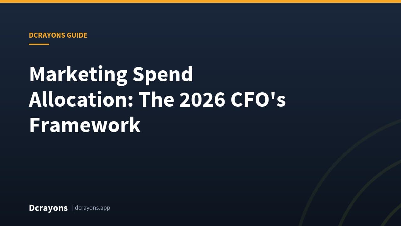 Marketing Spend Allocation: The 2026 CFO's Framework